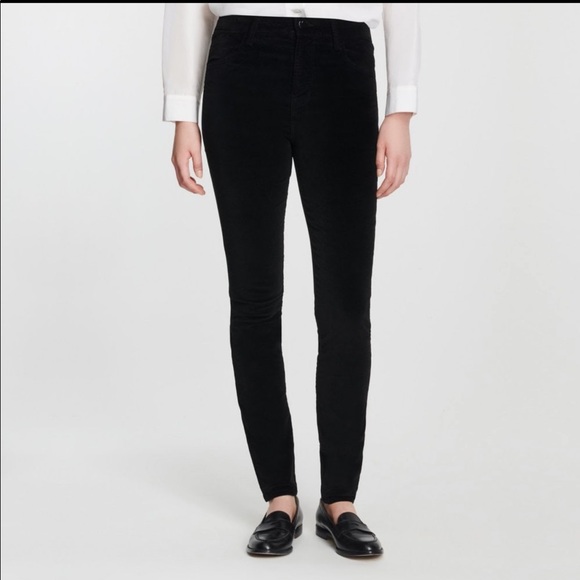 J Brand Maria Black Velvet Skinny Jeans - Picture 2 of 16